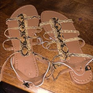 Brand new snake skin sandals